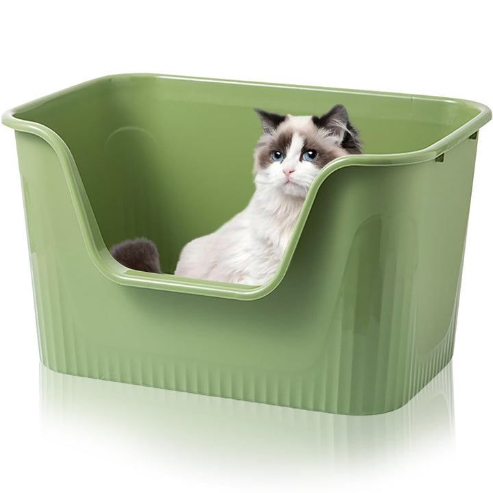 Katzenklo Offen Gross 64x45x33cm, Katzentoilette Hoher Rand Ohne Deckel Katzen Klo Cat Litter Box Sp