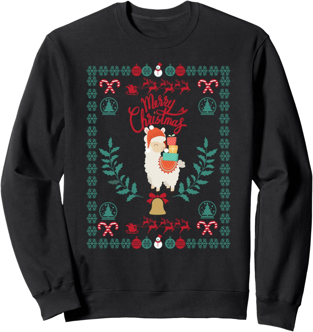 Ugly Christmas Sweater LLama Funny Holiday Xmas Sweatshirt