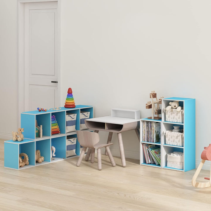 Furinno Luder Bücherregal Weiss/ Hellblau 30.5(W) x 53.9(H) x 23.7(D) cm, Weiss/ Hellblau 30.5(W) x