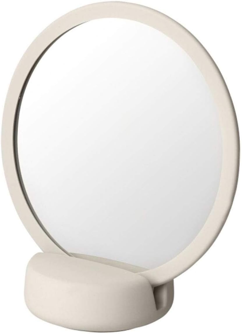 Blomus - SONO - Kosmetikspiegel - Moonbeam/Weiss - Keramik/Silikon - (HxBxT) 185 x 90 x 170mm, One S