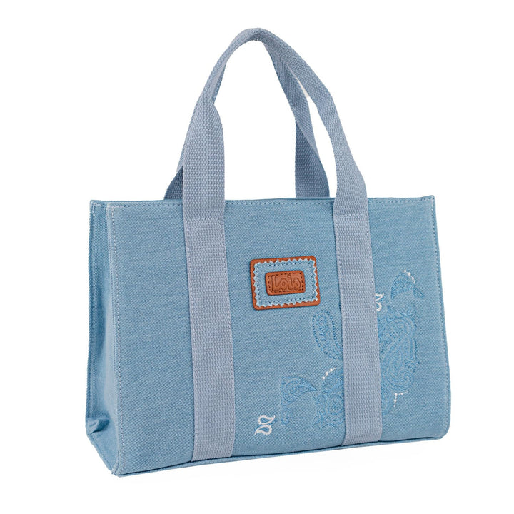 Grosse Damen Handtasche Shopper - Elegante Henkeltasche mit viel Stauraum, S Blau, Blau
