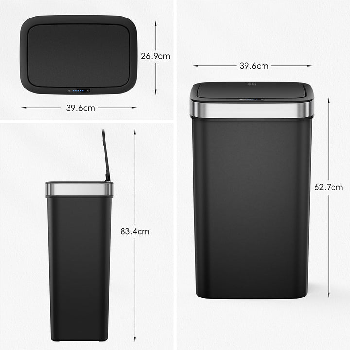 EKO Hana Deluxe 50L Mülleimer mit Sensor, Automatischer Mülleimer Küche, rechteckiger Bewegungssenso