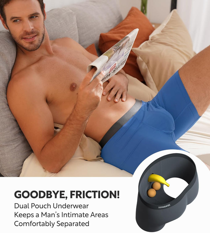 Separatec Herren Boxershorts, Herren Unterhosen aus Bambus-Viskose, atmungsaktiv und weich, Doppelbe