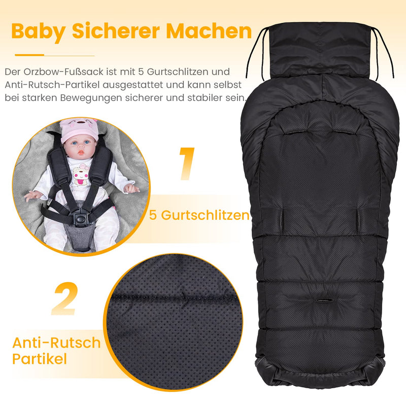 Orzbow Fusssack für Kinderwagen Buggy,Baby Fusssack Schlafsack,Babyfusssack für Babyschale,Winterfus