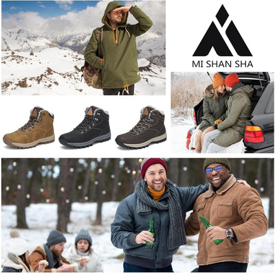 Mishansha Damen Herren Winterschuhe Warm Gefüttert Winterstiefel Wasserdicht Trekking Wanderschuhe G