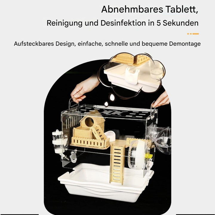 Clear Hamster Cage, Hamster Cage | Hamster Lebensraum Haustier Beobachtung Tierkäfig,Atmungsaktives