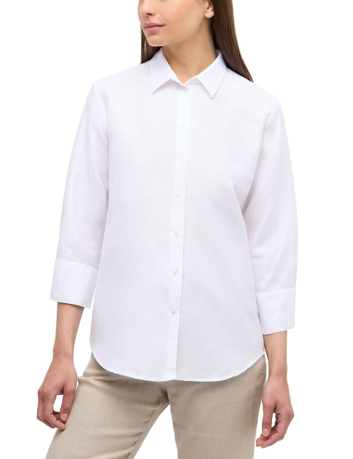 ETERNA Damen Linen Shirt Loose FIT 34 Weiss, 34 Weiss