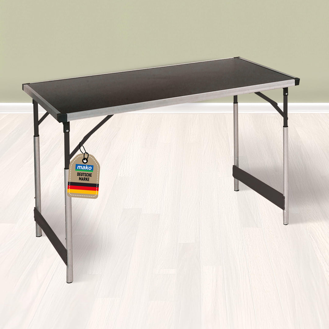 mako Multifunktionstisch Profi – Höhenverstellbarer Mehrzwecktisch 60 x 100 cm - Campingtisch, Klapp