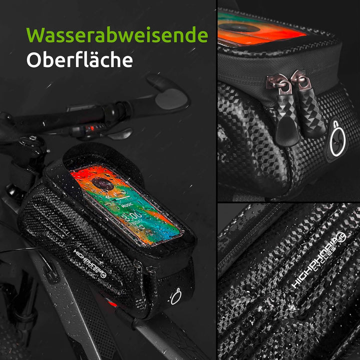 Fahrradtasche Rahmen Rahmentasche Fahrrad, Wasserabweisende Lenkertasche für Smartphones, Oberrohrta
