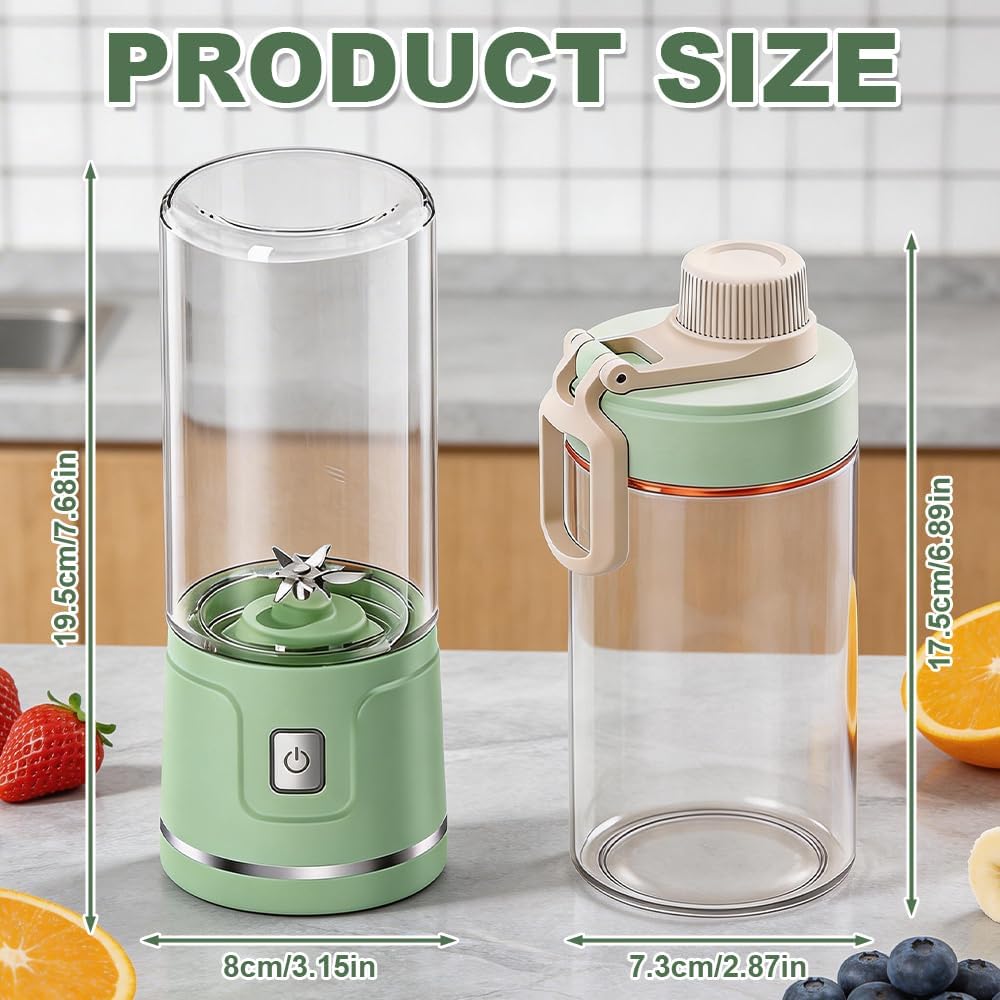 Fresh Juice Mixer Flasche, TGKYK 450ml Tragbarer Mixer Smoothie Maker mit Bürsten, 38 Klingen, USB-L