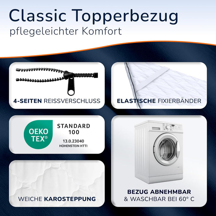 MSS e.K. NightGel Gelschaum Matratzen Topper inkl. Microfaserbezug / 80 cm x 190 cm/Hyper-Soft-Foam,