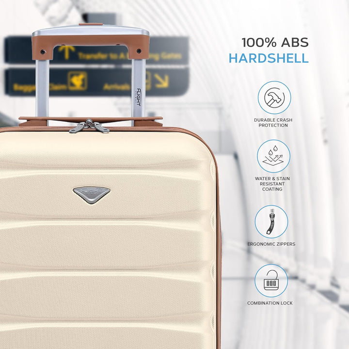 Flight Knight 3er-Pack Leichte 4-Rad-abs-hartschalenkoffer Handgepack, Zugelassen Fur Uber 35 Flugge