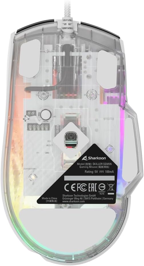 Sharkoon Skiller SGM35 White, Optical Gaming Maus, RGB, PBT Button
