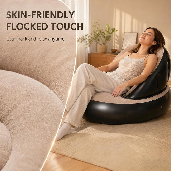 Aufblasbares Sofa, Beflocktes Luftsofa, Tragbarer Aufblasbarer Stuhl, Sofa und Couch mit Beflockter