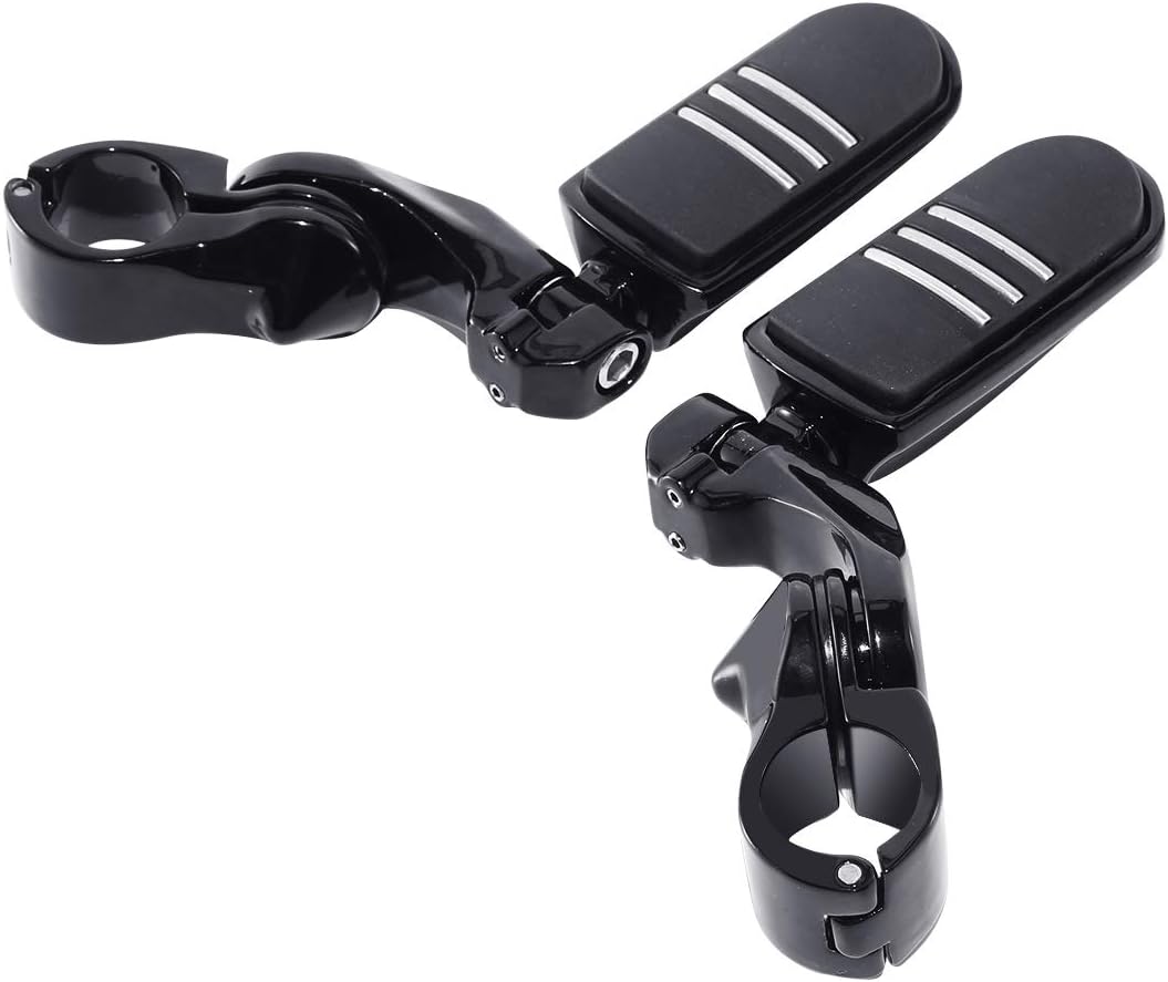 TCMT Highway Pegs 32 mm Universell Schwarze Fussrasten Passend für Electra Road King Street Glide To
