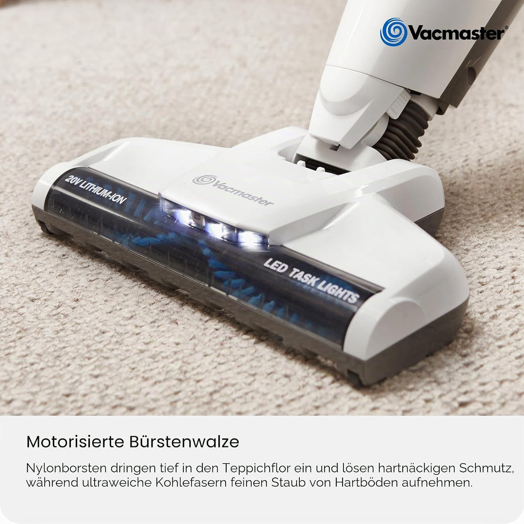 Vacmaster VSD1801EU 2in1 Akku Staubsauger beutellos/bis zu 30 Min.Laufzeit,Elektrische Kehrbesen wit