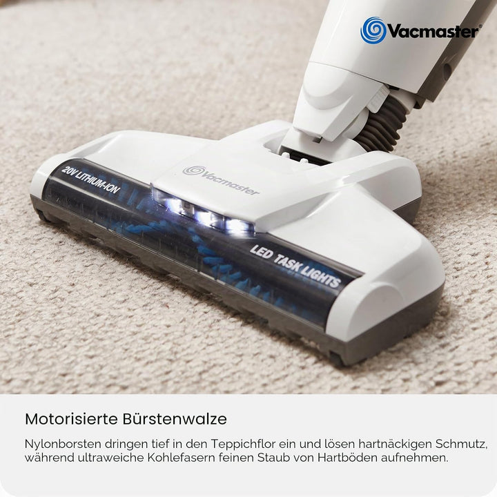 Vacmaster VSD1801EU 2in1 Akku Staubsauger beutellos/bis zu 30 Min.Laufzeit,Elektrische Kehrbesen wit