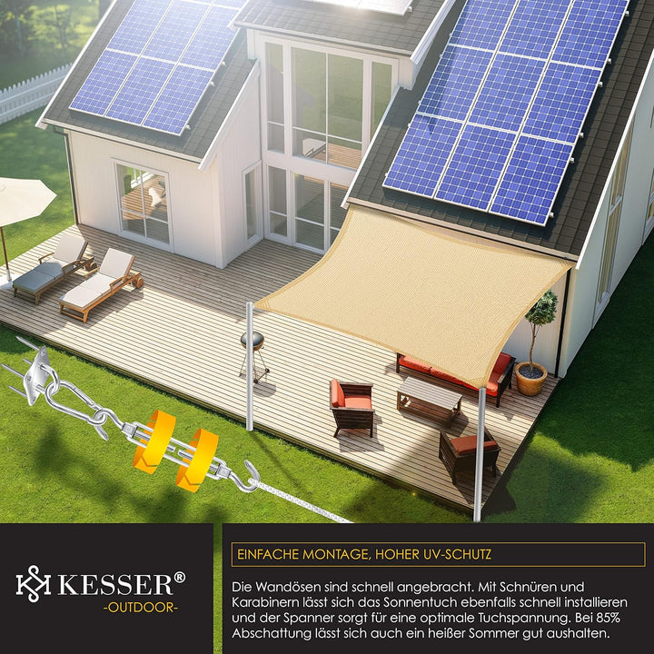 KESSER® Sonnensegel Sonnenschutz Windschutz | HDPE Gewebe | wasserabweisend & windabweisend | Rechte