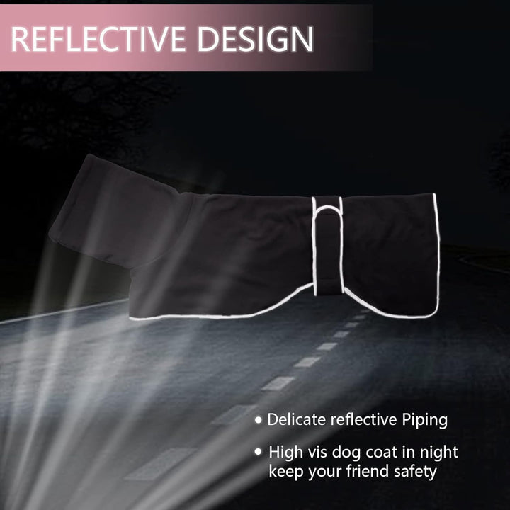 Geyecete Fleece Hundemantel Pullover für Windhunde,Whippet winterjacken Rollkragen Warmes Verstellba