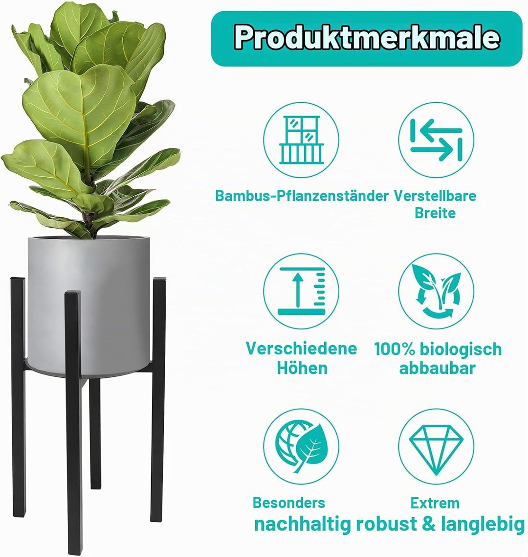 lalago Verstellbarer Pflanzenständer Blumenständer, 41cm hoch Pflanzenständer Blumentopfständer aus