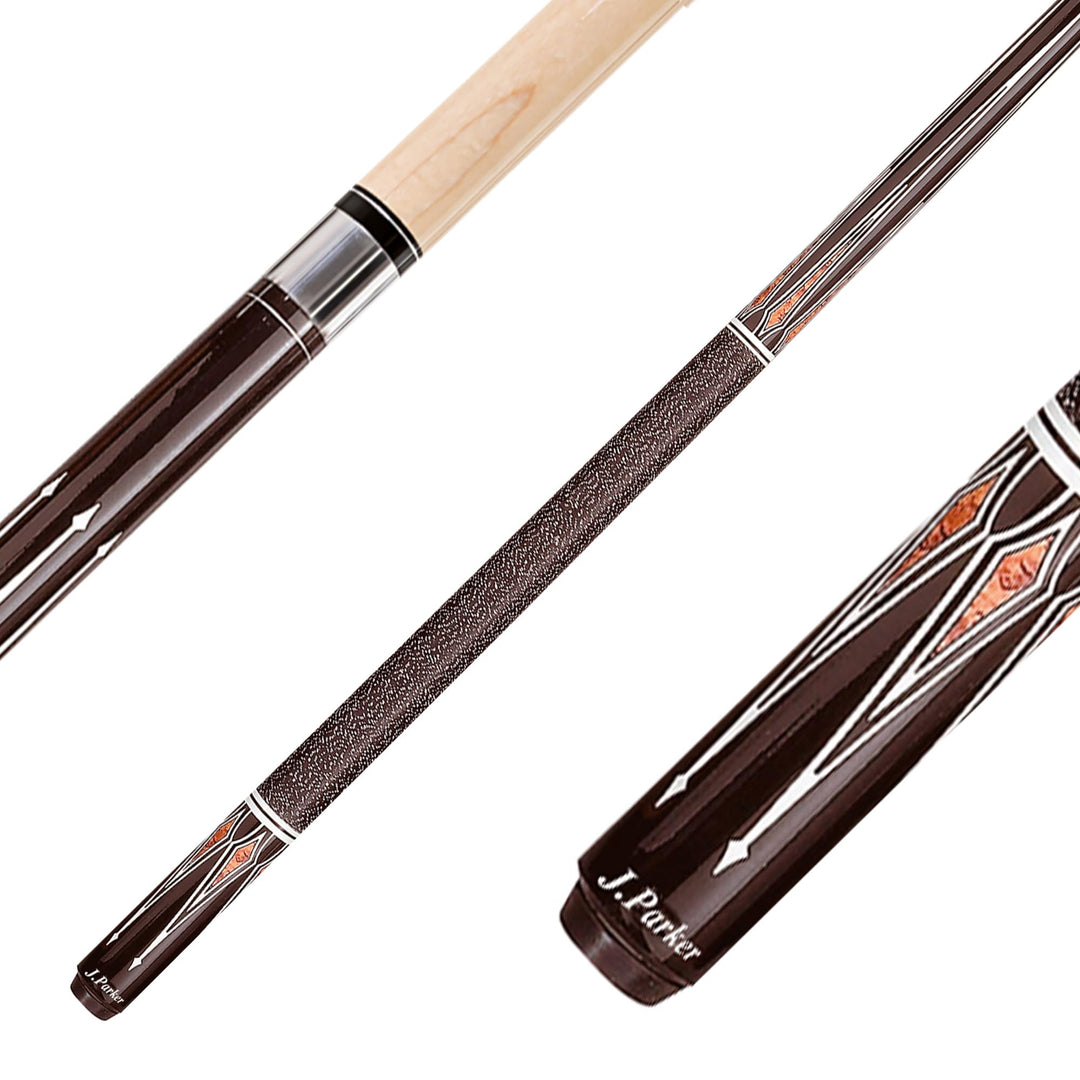 Parker Billardqueue JP-Serie, 2-TLG.Profi-Cue, hochwertiges Ahornholz und Leinenwicklung Griffbereic