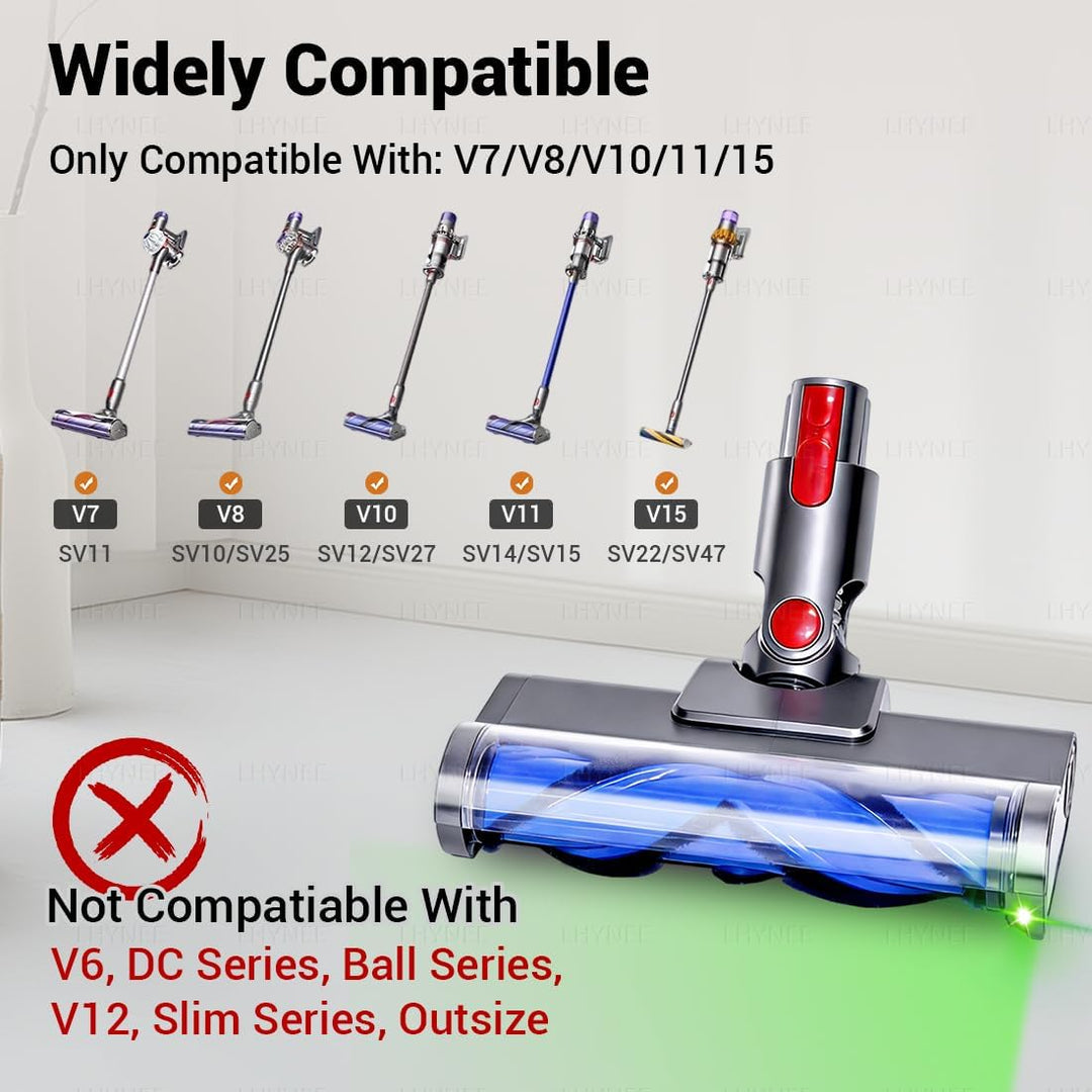 LHYNEE 2er-Pack LED-Leuchten Vakuumkopf Ersatz für Dyson V7/V8/V10/V11/V15 (Nicht für schlanke), mot