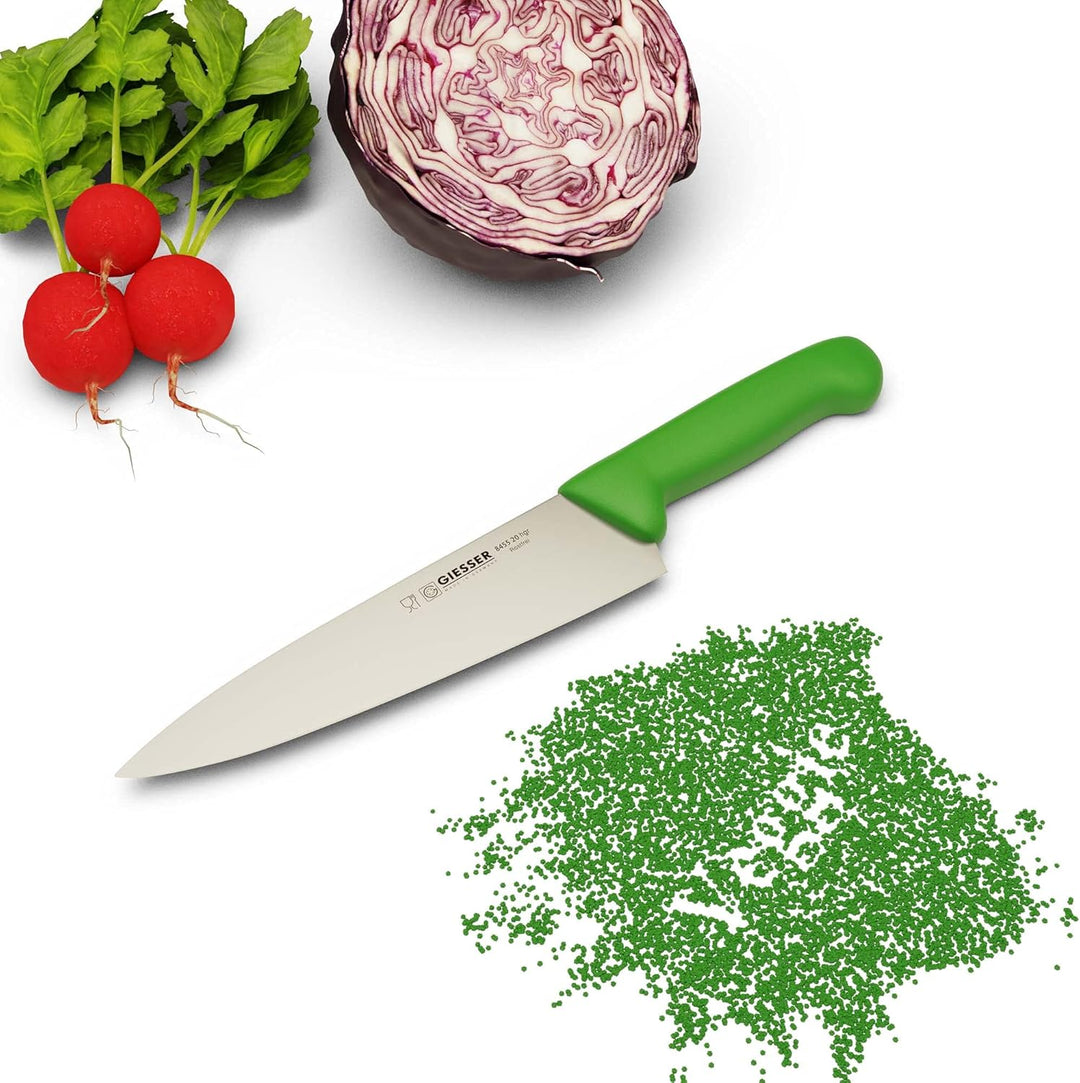 Giesser seit 1776 - Made in Germany - Kochmesser 20 cm Veggie, grün, nachhaltiger Griff, rutschfest,