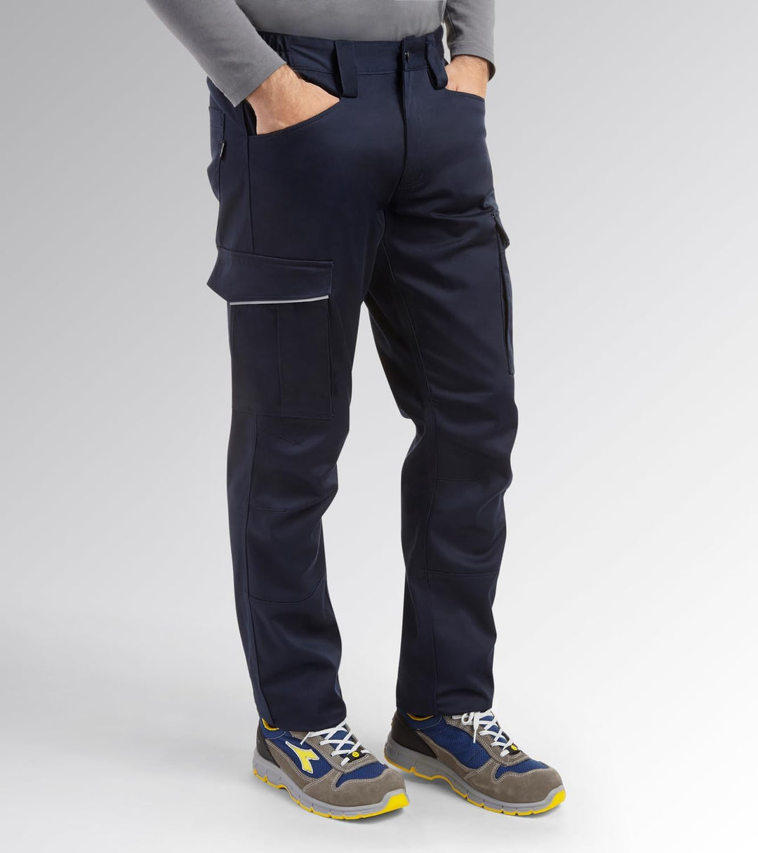 Diadora Pant Staff Stretch-Cargo-Hose für Erwachsene, Uni, Blau Klassisch
