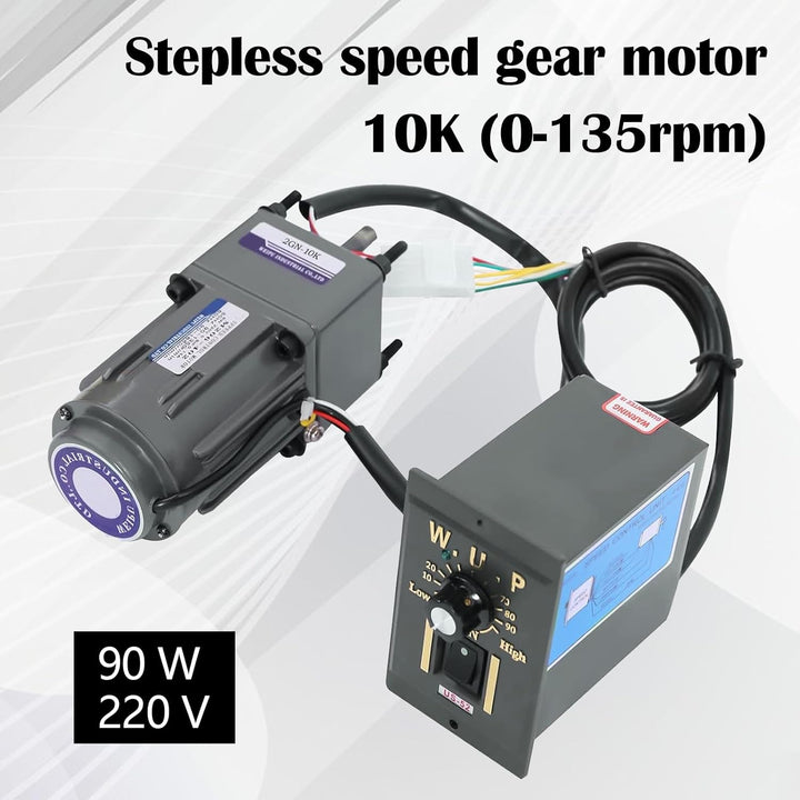 Getriebemotor Elektromotor, Wechselstrom 6W 220V Gear Motor 0-135 RPM (10K), 8 Nm, Stufenlos Einstel