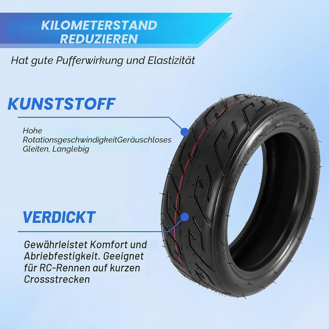 10X2.70-6.5 Vakuumreifen für Balanced Scooter, 10 Escooter Roller Reifen, Ersetzt den Originalen Sch
