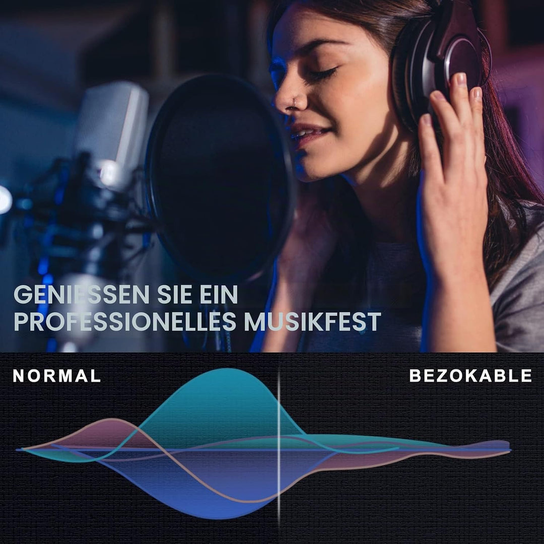 BEZOKABLE XLR-Mikrofonkabel, 1,8 m, Nylon, geflochten, kompatibel mit Mikrofonen, Mischpulten, Lauts