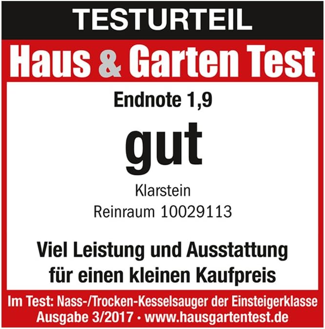 Klarstein Reinraum - Nasssauger , Trockensauger , Industriesauger , 1800 W , 30 L Edelstahl-Behälter
