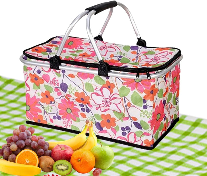 Isolierter Picknickkorb – 30 l tragbarer Bàsket-Kühler | wasserdichter grosser Picknickkorb | Faltba