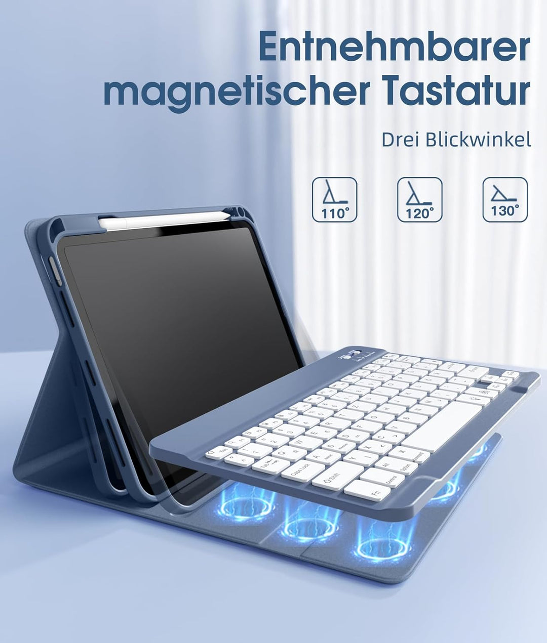 Vobafe Hülle mit Tastatur für iPad A16 11 Generation 2025/10 Gen 2022 10,9", Air 11 Zoll M4 2026/M3/