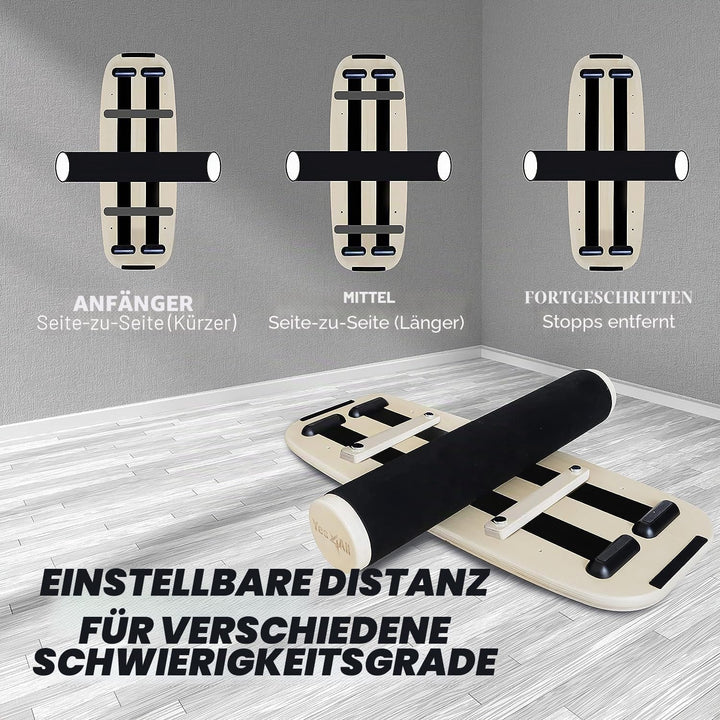 Yes4All Indoorboard aus Holz, Surf Balance Board mit glatter Oberfläche und Rolle für alle Trainings
