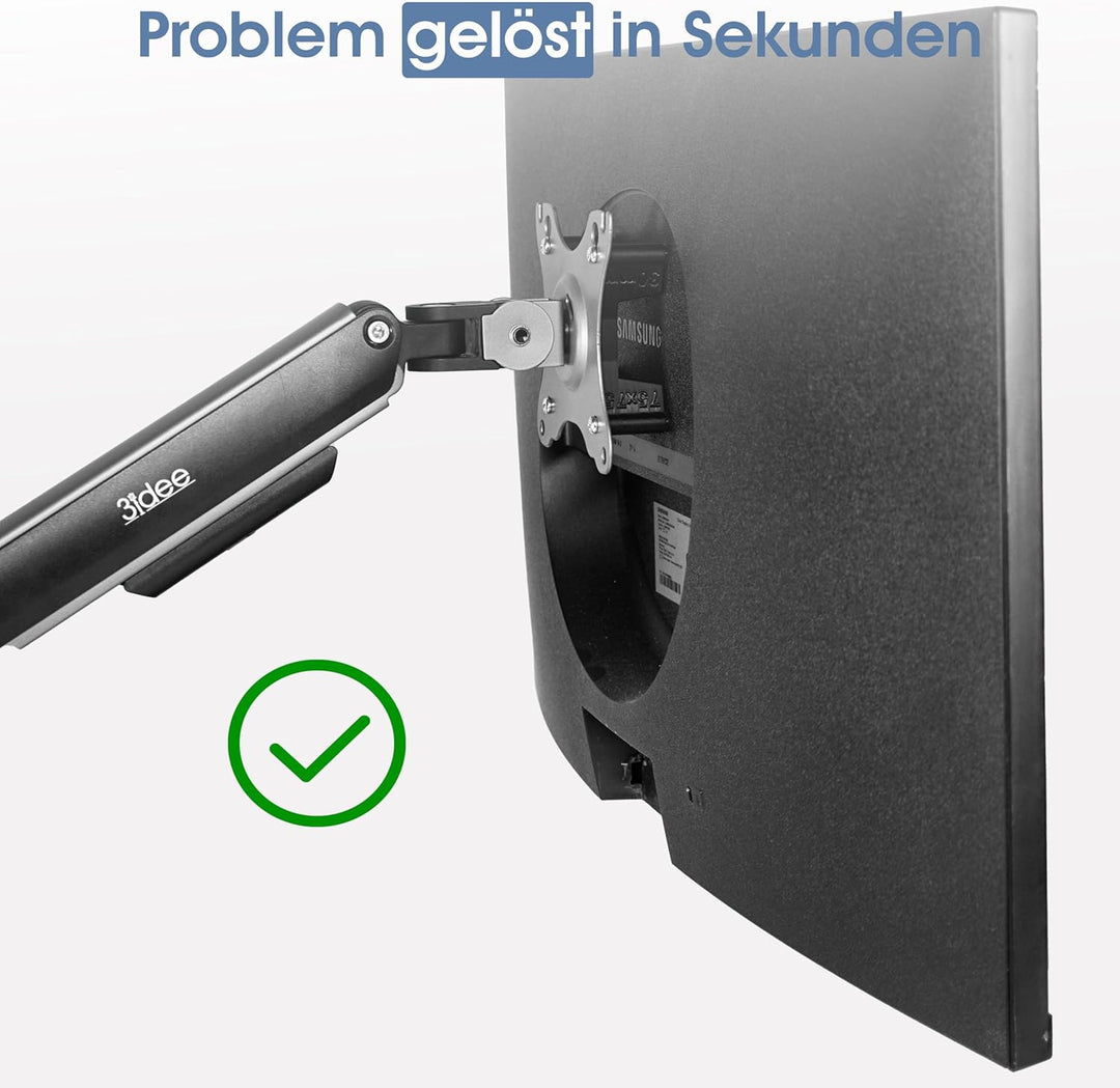 3IDEE Universeller VESA Distanzhalter, Abstandshalter, Spacer - 30mm Distanz - Monitor Halterung Ada