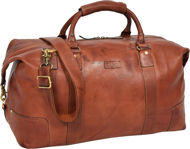 Echtes Leder Reisetasche Vintage Hellbraun Luxus Reise Duffle Tasche Fitnessstudio Wochenende Kabine
