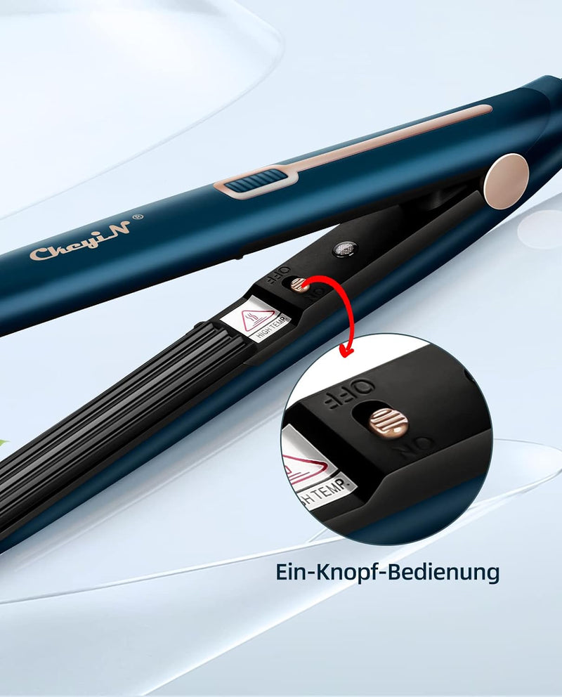 CkeyiN Kreppeisen für Haare,Mini Crepp Haareisen Keramik Welleneisen Tragbar Hair Crimper Temperatur