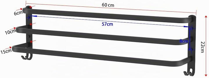 HONPHIER Bad 3 Tier Handtuchstange Aluminium Wand-handtuchhalter Wandmontage für Badezimmer Küchen T