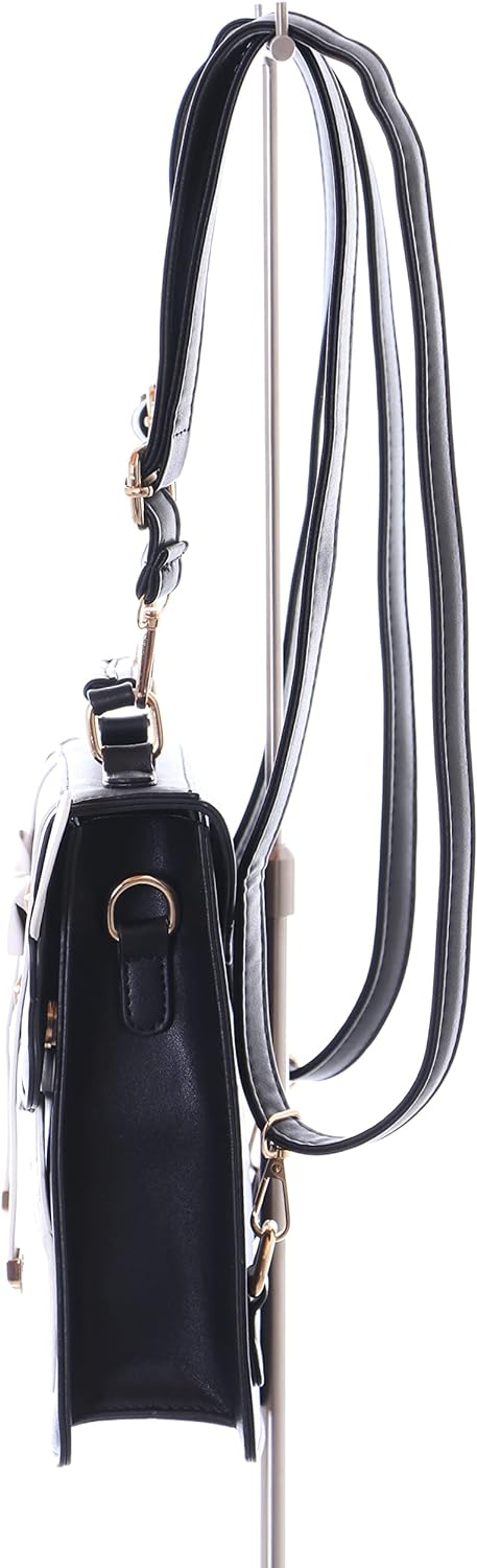 Kawaii-Story LB-6090-1 Schwarz Schleife Pastel Goth 2in1 Rucksack Schulter Tasche 22x20x7cm Damen Pu
