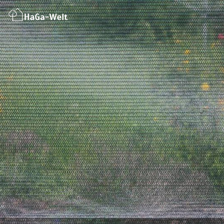 HaGa® Schattiernetz 3m x 5m mit 60% Schattierwirkung in grün - Sonnenschutzgewebe Sichtschutz für Za