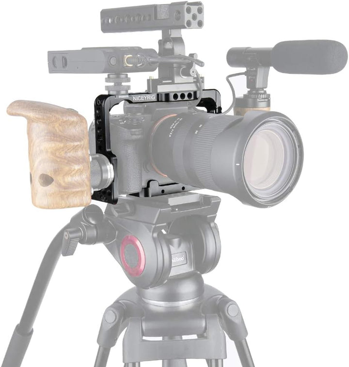 NICEYRIG A7 III/A7R III/A7R II/A7S II/A7 II Kamera Käfig mit HDMI Kabelklemme Style Rosette für Sony