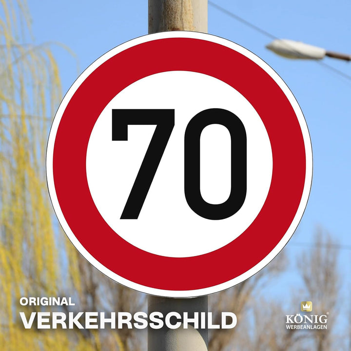 Verkehrszeichen Zulässige Höchstgeschwindigkeit 70 Nr. 274-70 | Ø 420mm, Alu 2mm, RA1 | Original Ver