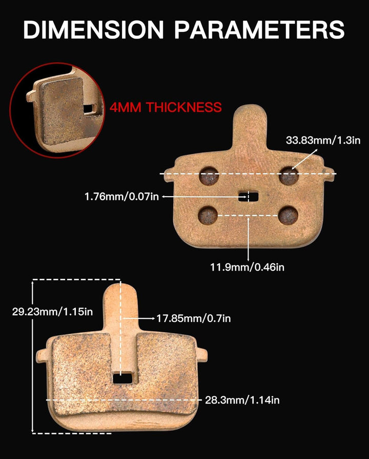 2 Paar geräuscharme Bremsbeläge, 4 mm, kompatibel mit Segway Ninebot Max G3 KickScooter, Scheibenbre