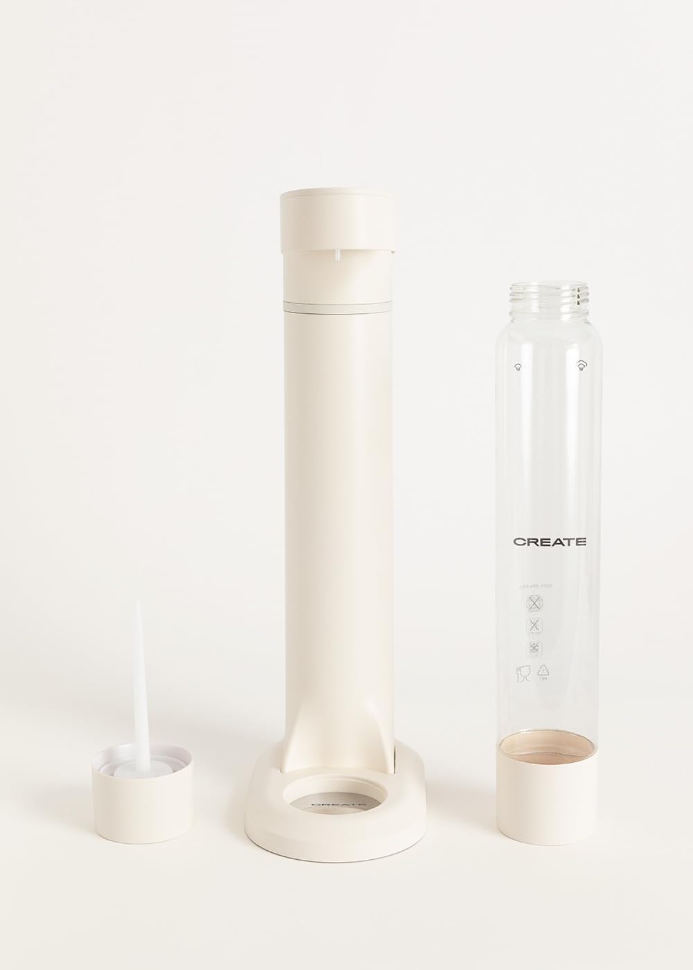 CREATE/SODA MAKER STUDIO/Wassersprudler 1L Cremeweiss/Keine CO2-Flaschen enthalten, kohlensäurehalti