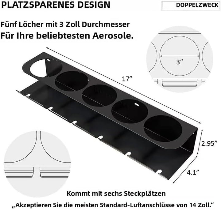 2 PCS schwarz Dosenhalter,Spraydosenhalter, Sprühdosenhalter,Druckluft Werkzeug Zubehör für Garage W