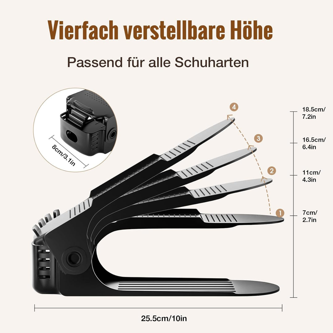 20 Stück Schuhstapler Platzsparend, Schuhorganizer Schuhaufbewahrung Platzsparend, Rutschfestes Schu
