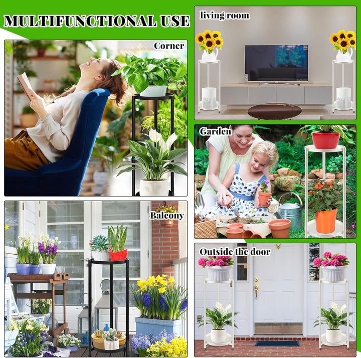 KHayRovies 2 Etagen Pflanzenregal Blumenständer Metall , Pflanzenständer Blumenregal, Blumentopfstän