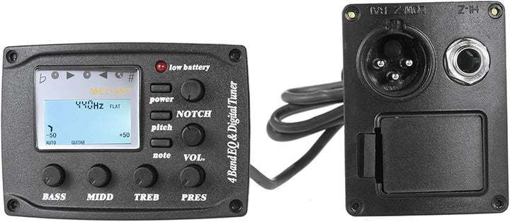 Btuty Tonabnehmer für Akustikgitarre, 4-Band, EQ Equalizer, Ton- und Lautstärke-Verstärker, Vorverst