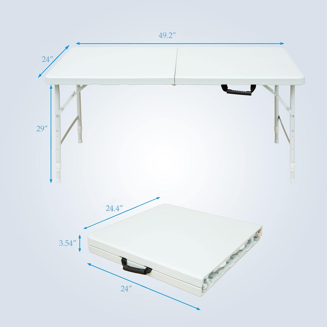 Klapptisch aus Kunststoff, tragbar, robust, weiss, für Camping, Party, Garten, Abendessen, Küche, Ar